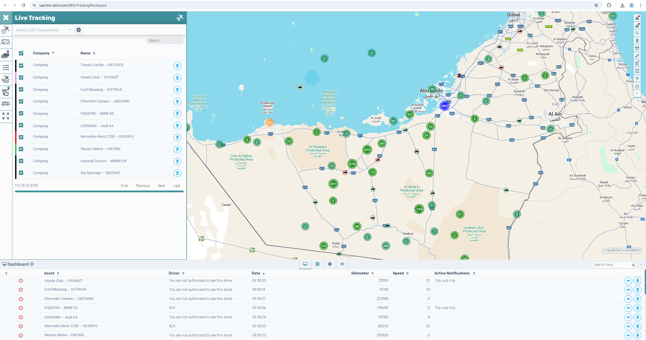 Live Tracking UI