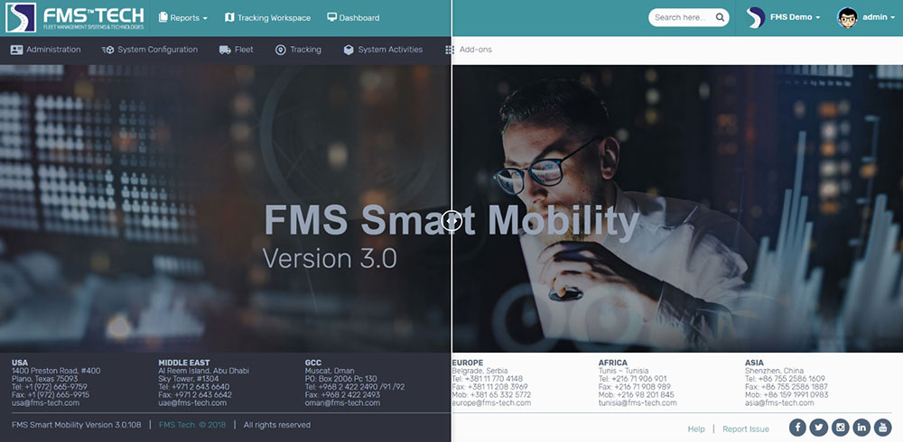 FMS Smart Mobility Software Change Theme from dark to light Feature