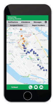 Smart School Bus System App Location Screen